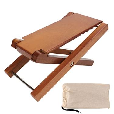 Imagem de Apoio para os pés de guitarra, banqueta dobrável elegante de madeira extra resistente, oferece suporte confortável e sólido, banco de pé de guitarra ajustável com 4 níveis de altura para guitarristas músicos (madeira de shtree)
