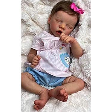 Imagem de Bonecas Para Meninas,boneca Bebê Reborn,boneca Reborn Menina De Silicone Corpo Todo Bonecas Recém-nascidas Bonecas Bebê Reborn Dormindo, Bebê Recém-nascido Feito à Mão Bonecas De Silicone