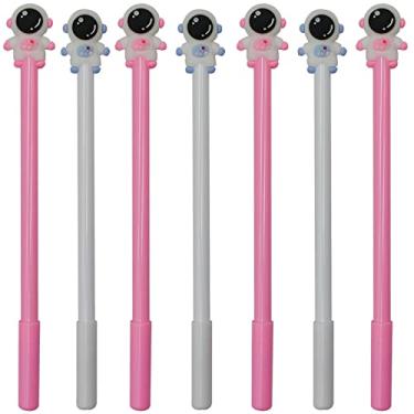 Imagem de Maydahui 12 peças canetas de gel homem espacial bonito desenho animado astronauta casais caneta comemorativa espaço coleção tinta preta para homens meninos estudantes Taikonauta