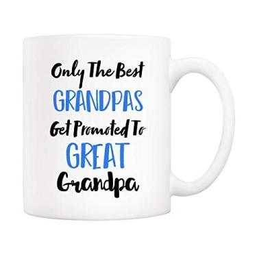 Imagem de Caneca 5Aup Dad Day Great Grandpa Mug from Granddaughter Grandson, Only The Best Grandpas Get Promoted To Great Grandpa Coffee Cup for Grandfather 325 ml