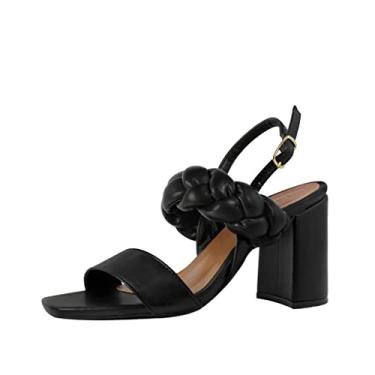 Imagem de Sandália Salto Alto Grosso Luiza Sobreira Trançada Preta Mod. 2110