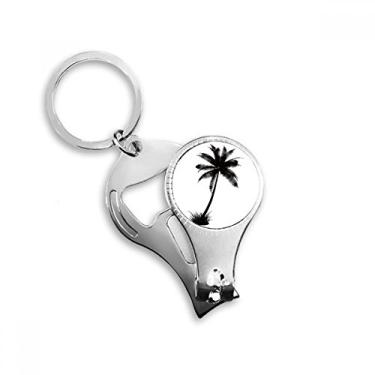 Imagem de Coco árvore praia contorno preto alicate anel chaveiro abridor de garrafa cortador