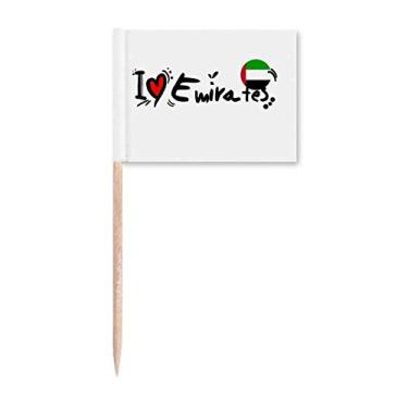 Imagem de I Love Erates Palavra Ilustração de Coração de Amor Bandeira de Palito de Dente, Marcador Topper Decoração de Festa