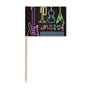 Imagem de Marcadores de palito de dentes neon para guitarra instrumentos musicais decoração de festa