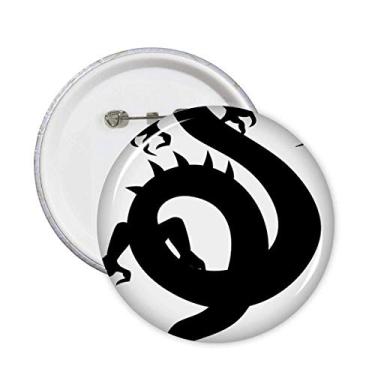 Imagem de Desenho de dragão China padrão chinês pinos crachá botão emblema decoração acessório 5 peças