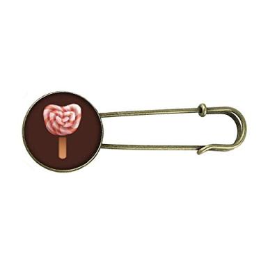 Imagem de Picolés vermelho doce sorvete retrô broche de metal clipe jóias