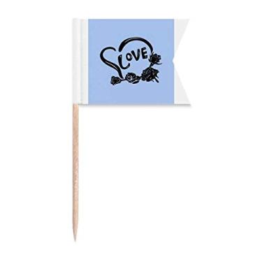 Imagem de Abril clássico preto para palito de dente para o dia dos namorados, marcação para marcação, bolo de festa, prato de queijo