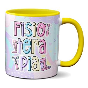Imagem de Caneca Fisioterapia Profissão Fisioterapeuta Presente Fofo (Amarela)
