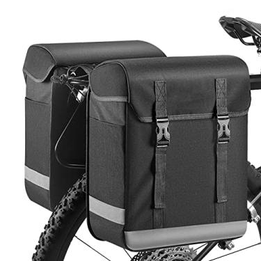 Imagem de Sacos de Bicicleta - Embalagem de bicicleta de tecido 500D | Bolsa de suporte de bicicleta traseira com acabamento reflexivo, bolsa de sela de bicicleta à prova d'água 33L, porta-malas de Fovolat
