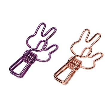 Imagem de Conjunto de 100 Grampos para Encadernação de Papel, Clipes de Papel Em Forma de Coelho Oco, Grampos de Papel Portáteis, Clipes para Encadernação de Metal, Adequados para