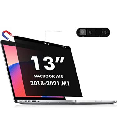 Imagem de Privacidade da tela do MacBook Pro, deslizador de capa para webcam – Tela de privacidade magnética compatível com MacBook Pro polegadas (final de 2016-2019 incluindo modelos de barra sensível ao toque) – antibrilho [fácil de colocar], Preto, 13.3-inch MacBook Air(2018 Release )