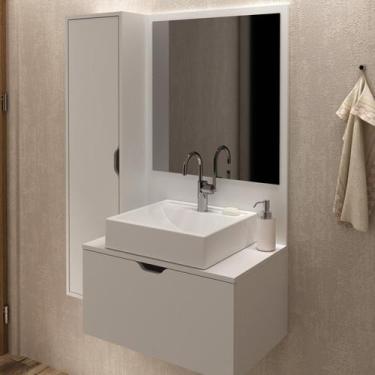 Imagem de Gabinete Para Banheiro Suspenso Com Espelheira 2 Portas Tecno Mobili
