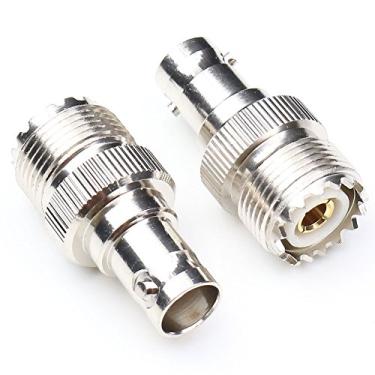 Imagem de Adaptador fêmea ANHAN UHF para BNC fêmea RF Coaxial conector adaptador F/F reto BNC para conector de cabo coaxial UHF SO-239 SO239 conector 2 pacotes