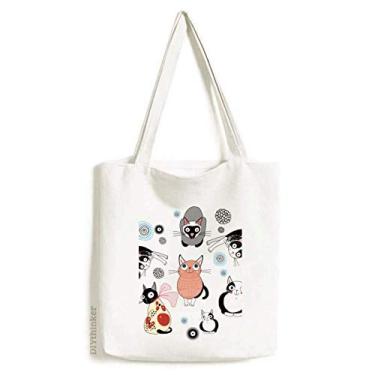 Imagem de Animal Pet Cute Cat Family Sacola de lona, bolsa de compras, bolsa casual