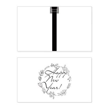 Imagem de Cabo de Internet preto padrão plugue de ano novo festival cartão felicitações Bless mensagem presente