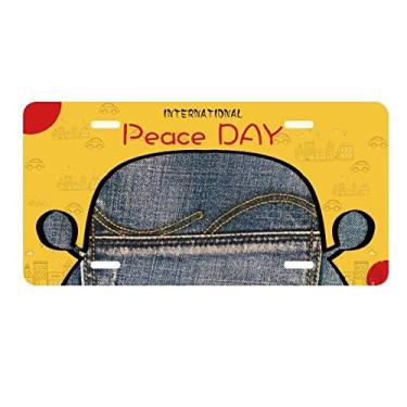 Imagem de DIYthinker Bolso jeans forro de caubói têxtil placa etiqueta decoração de carro dia da paz