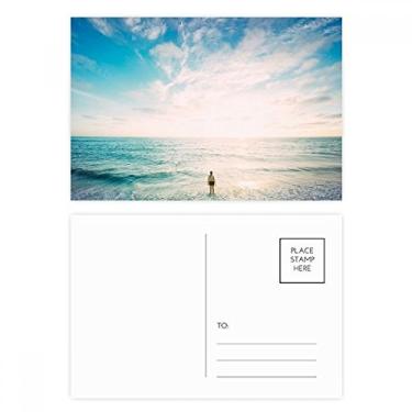 Imagem de Conjunto de cartões postais Ocean Sand Beach Sea Cartões de agradecimento de aniversário