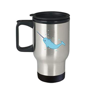 Imagem de Caneca de viagem Narwhal – Copo de chá divertido com isolamento quente – ideia de de Natal