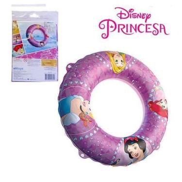 Imagem de Boia Inflável Circular De Cintura Com Franja Princesas Disney 80 Cm Ø