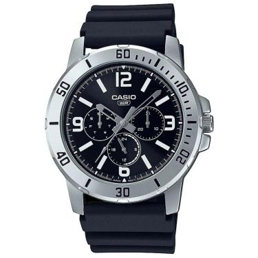 Imagem de Relógio CASIO masculino preto borracha MTP-VD300-1BUDF
