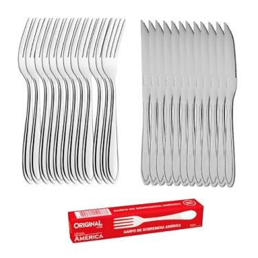 Imagem de Jogo de Talher América 96 Peças em Aço Inoxidável Padaria Restaurante Quiosque Buffet Hotel Casa