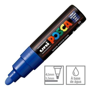 Imagem de Posca PC-7M Azul Ponta Redonda 4.5 a 5.5mm - UNI