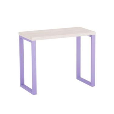 Imagem de Mesa Auxiliar Tubolar PE 40 Pandin 90 x 45 Cm Casablanca e Lilas