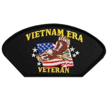 Imagem de Vietnam Era Veteran Patriotic Eagle and US Flag Embroidered Patch - Iron or Sew OnF