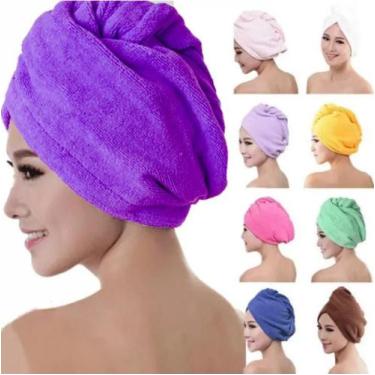 Imagem de Kit 20 Toalhas Grossa Mágica Para Cabelo Secar Rápido Touca Banho - LD