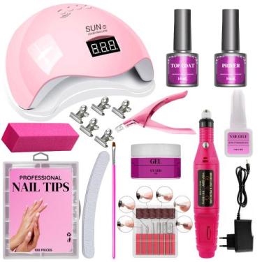 Imagem de Kit Unhas de Gel Cabine Sun 5 48w Digital Lixadeira Elétrica Caneta A3