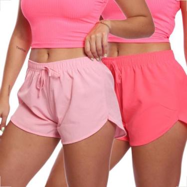 Imagem de Kit 2 Shorts Feminino Tactel Moda Praia Piscina Verão Adulto - Brás e 