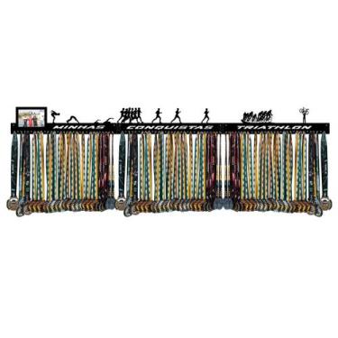 Imagem de Porta Medalha 3 Modulos Triathlon Masc Porta Retrato 1,86m - QUADRO DE