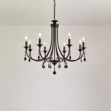 Imagem de OUFULA Lustre retrô americano LED Personalidade Criatividade Sala de Estar Restaurante Quarto Estudo Villa Hotel Café Bar Clothing Store Lâmpada Pendente (A B 8 luzes)