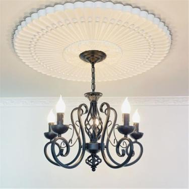 Imagem de OUFULA Lustre retrô americano LED Personalidade Criatividade Sala de Estar Restaurante Quarto Estudo Villa Hotel Café Bar Clothing Store Lâmpada Pendente (C 5 luzes)