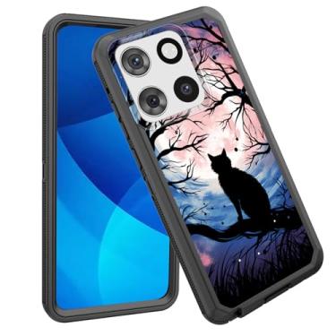 Imagem de GFEWYTJYJ Capa para Moto G Stylus 5G 2025, à prova de choque, 3 camadas, proteção de corpo inteiro, resistente, resistente e alto impacto, capa dura para Motorola Moto G Stylus 5G 2025, gato preto