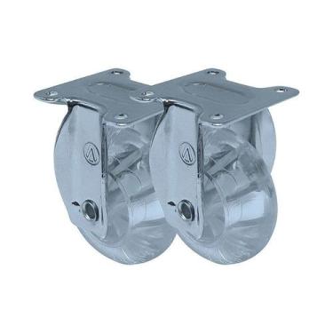 Imagem de Kit 2 un roda rodízio fixo gel 3 polegada 75mm móveis - AJAX