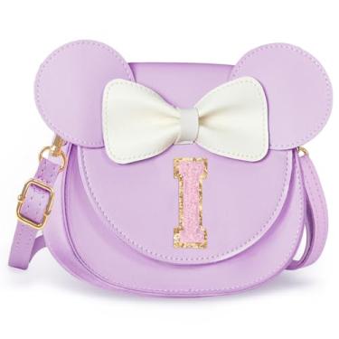Imagem de Aganmi Linda bolsa tiracolo para meninas 2, 3, 4, 5, 6, 7, 8 anos, presente de aniversário, carteira infantil, Roxa, 7.1*6.7*3.1in (18*17*8cm), I