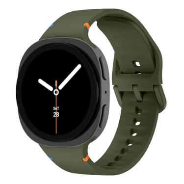 Imagem de Pulseira esportiva para Samsung Galaxy Watch 8 de 40 mm e 44 mm/8 Classic de 46 mm e feminina, sem lacunas, de silicone macio sem lacunas