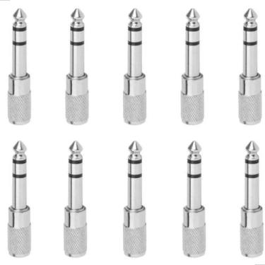 Imagem de Kit 10 Adaptador 3,5 mm Fêmea p/ 6,35 mm P10 Macho - MXT