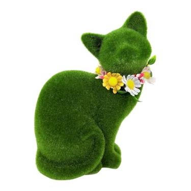 Imagem de BLWOTMOR Estátua de Resina de Gato Flocado, Miniatura de Gatinho, Arte, Escultura de Gatinho, Animal, Estatueta para Quarto, Cozinha, Painel de Carro