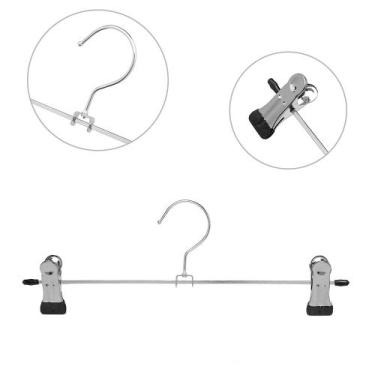 Imagem de Kit 100 Cabides de Aço Cromado com Presilha Alta Resistência - Âmbito 
