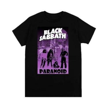 Imagem de Preto metal rock band t camisa masculina moda casual gráfico manga cur