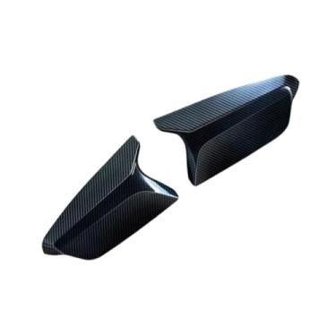 Imagem de Capa de espelho retrovisor de carro 1 par de capa de espelho lateral de carro ABS de fibra de carbono para Malibu XL 2016 2017 2018 2019 2020 (fibra de carbono preta)