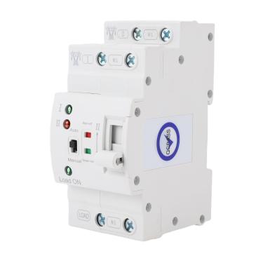Imagem de aqxreight Interruptor de Transferência de Energia Dupla 80A 2P, Interruptor de Transferência Manual Automático Com Comutação de 20ms para Instalação Em Trilho Doméstico na Caixa de