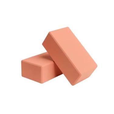 Imagem de Blocos de Yoga Para Alongamento Exercícios Fisioterapia Kit 2 Unidades(Salmão)