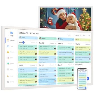 Imagem de Calendário digital inteligente e tabela de tarefas para agendas familiares – Tela interativa inteligente sensível ao toque de 81 cm, Wi-Fi duplo, sincronização automática de calendários Google iCloud