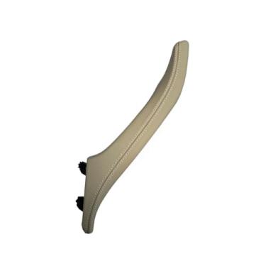 Imagem de Interior esquerda direita maçaneta da porta do passageiro couro genuíno puxador da porta interna Compatível com bmw série 5 f10 f11 f18 520i 523i 525i 528i 535i(Right side-beige)