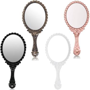 Imagem de Kit 10 Espelhos Mão Princesa Vintage Maquiagem Retro Atacado - Moment