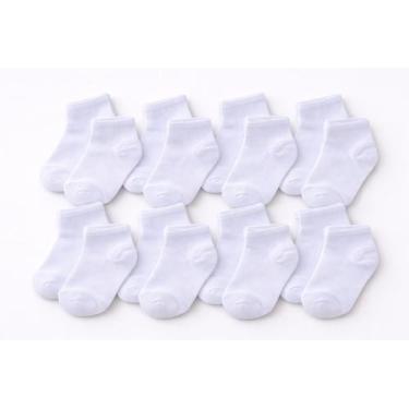 Imagem de 12 Pares De Meia Soquete cano Curto Branca Top Estilo Casual Branco Se