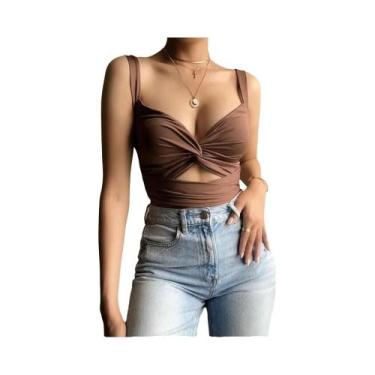 Imagem de Tops Cropped Sem Mangas Em Preto E Branco Para Mulheres, Sexy E Casuai